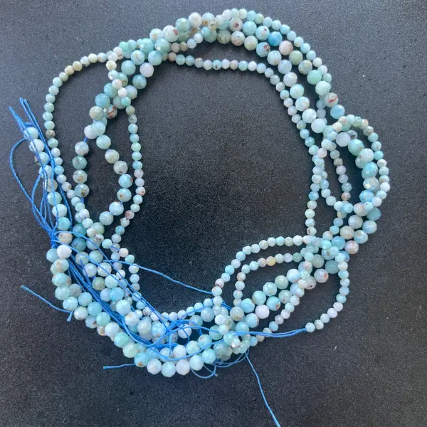 Sirag margele pietre semipretioase sfere fatetate LARIMAR
