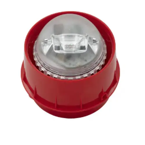 Sirena cu flash adresabila, LED-uri de culoare rosie, lentila transparenta Morley WSF-WR-RF, 18RF, 865Mhz-870Mhz, Diametru:121mm, temperatura de functionare : -30 to 55 °C