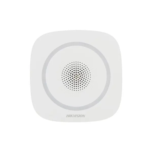 Sirena stroboscopica wireless de interior Hikvision AX PRO DS-PS1-I-WE-R, protocol Tri-X, RF 1600 m, 110 dB, 868 MHz, LED Rosu
