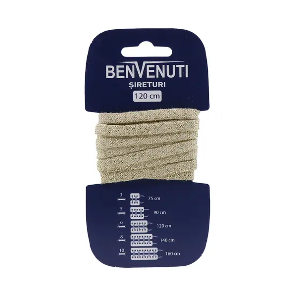 Șiret plat necerat Benvenuti auriu 97si120pnblau
