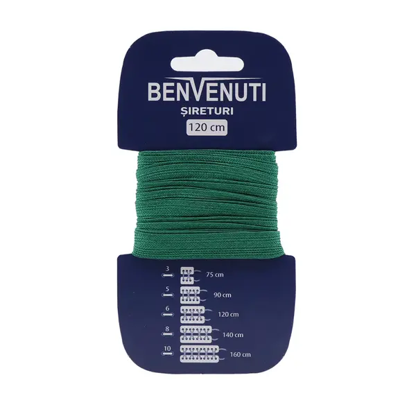 Șiret plat necerat Benvenuti verde din vâscoză 97si120pnvv