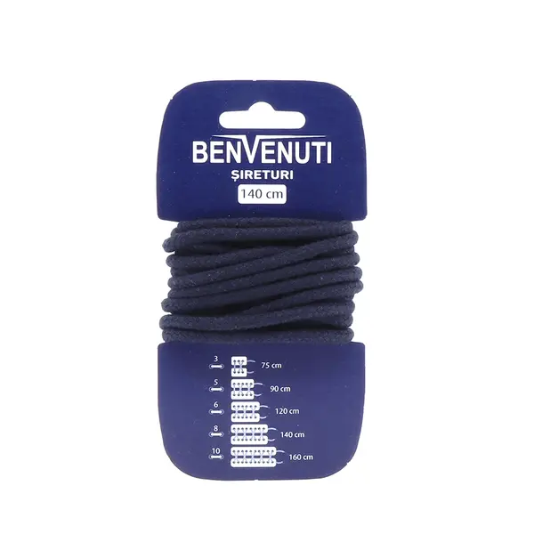 Șiret rotund mediu Benvenuti bleumarin din bumbac 97si140rnbbl