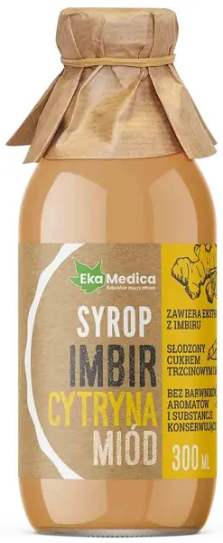Sirop de ghimbir, lămâie și miere de albine, 300 ml, EkaMedica