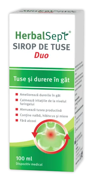 Sirop de tuse HerbalSept Duo, 100 ml, Zdrovit