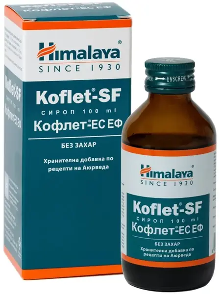 Sirop Koflet-ES EF fără zahăr, 100 ml, Himalaya