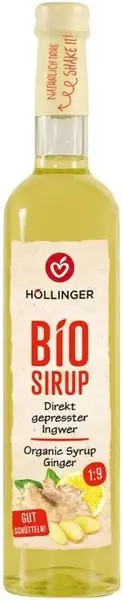Sirop organic de ghimbir și lămâie, 500 ml, Hollinger