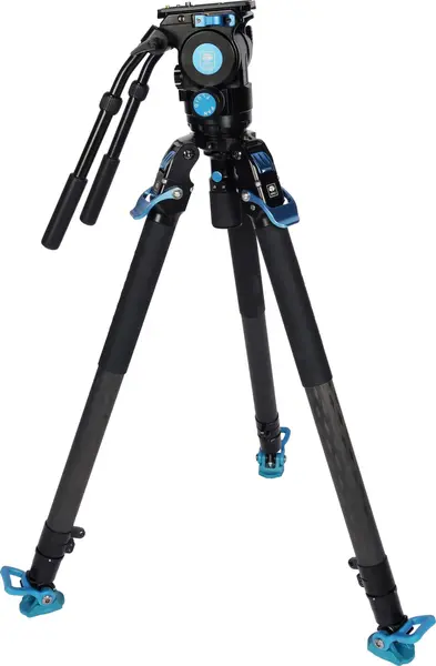 Sirui SVT-75 Trepied Video Lite Carbon si Cap Fluid SVH15, Bol 75 mm, Inaltime 170 cm, Sarcina 25 kg, Contrabalans 7 Trepte