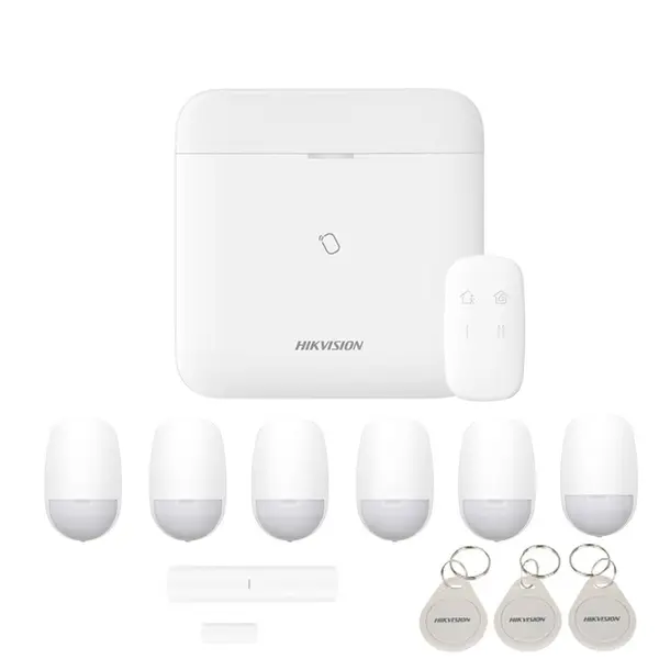 Sistem alarma antiefractie wireless Middle Level Hikvision AX PRO DS-PWA96-KIT-WE, LAN, WiFi, GSM 3/4G, 32 partitii, 96 zone/iesiri, 48 utilizatori, 868 MHz