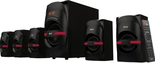 Sistem boxe 5.1 Akai HT014A-5086F, 105W, USB/SD, Telecomanda (Negru)