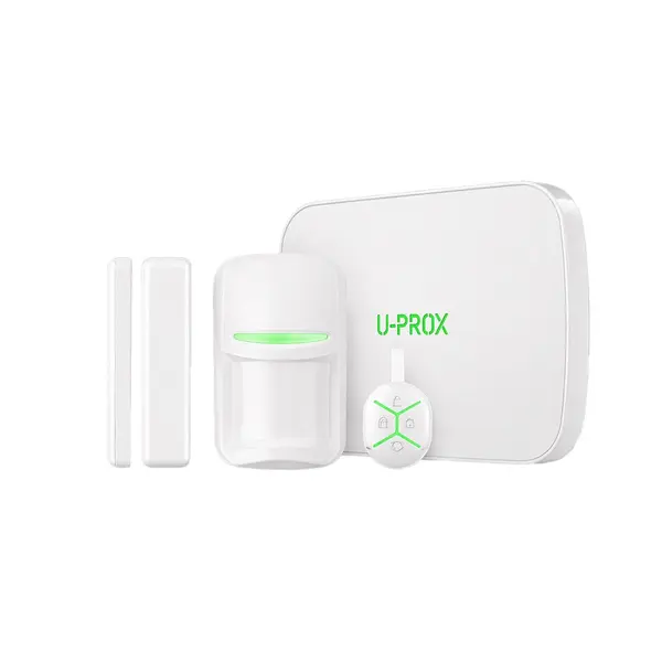 Sistem de alarma antiefractie wireless U-PROX MPX L KF KIT, 4G, Bluetooth, Dual SIM, WiFi 2.4 Ghz, 250 zone, 4800 m, telecomanda, pet imunity, alb
