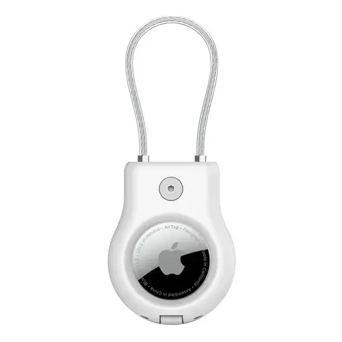 Sistem de blocare AirTag, Belkin, Compatibil cu Apple, Alb/Argintiu
