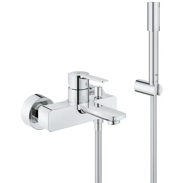 Sistem de cada Grohe Lineare, monocomanda, cartus ceramic, aerator, para dus inclusa, diverter, limitator temperatura, Crom