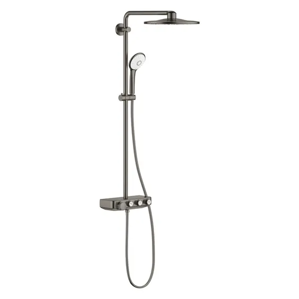 Sistem de dus Grohe Euphoria SmartControl 310 26507AL0, termostat, 310 mm, aparent, butoane push&turn, anti-oparire, anti-calcar, ajustabil, lucios, mat, Gard Graphite