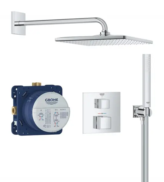 Sistem de dus Grohe Precision Cube 34879000, 1/2 inch, incastrat, 310 mm, 1 functie, Crom