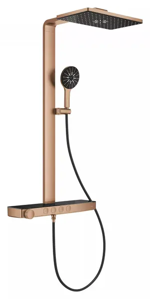 Sistem de dus Grohe SPA Aqua Pure 100962DL00, aparent, termostat, 400 mm, 3 functii, mat, Cupru
