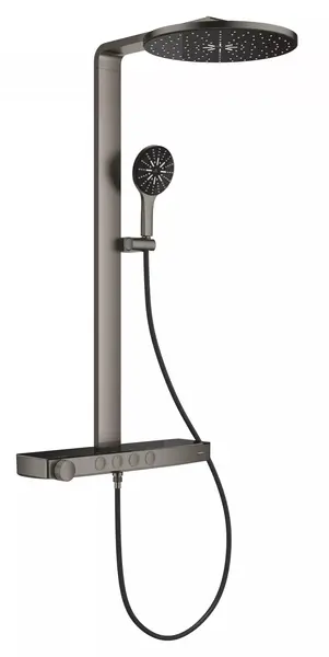 Sistem de dus Grohe SPA Aqua Pure 101680AL00, aparent, termostat, 360 mm, 3 functii, mat, Grafit