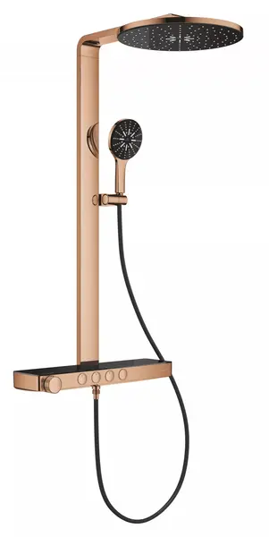 Sistem de dus Grohe SPA Aqua Pure 101680DA00, aparent, termostat, 360 mm, 3 functii, lucios, Cupru