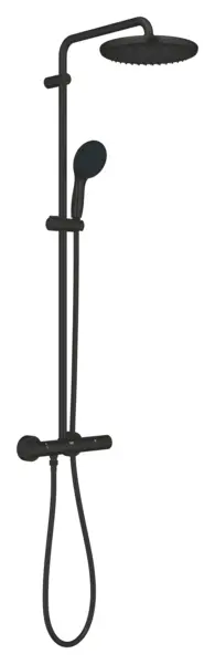 Sistem de dus Grohe Vitalio 250, aparent, 250 mm, termostat, 1 functie, mat, negru, 266772431