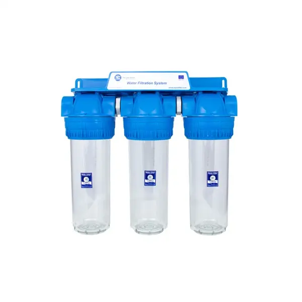 Sistem de filtrare Triplex transparent 10 in 3 etape Aquafilter FHPRCLx-3B-TRIPLE