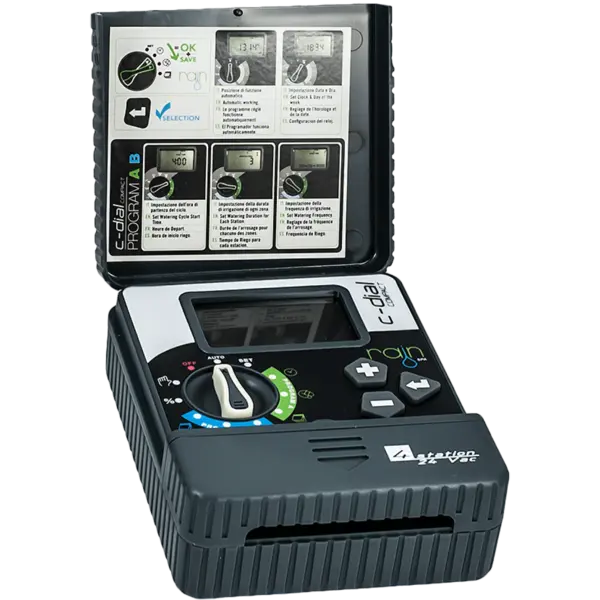 Sistem de irigare automatizat, 24V, 4 zone, 2 programe, C-DIAL pentru montare in interior