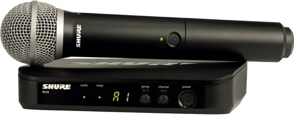 Sistem de microfon wireless Shure - BLX24E/PG58-H8E, negru