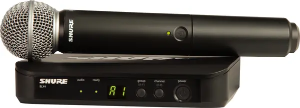Sistem de microfon wireless Shure - BLX24E/SM58, negru