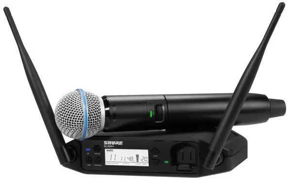 Sistem de microfon wireless Shure - GLXD24+/B58, negru