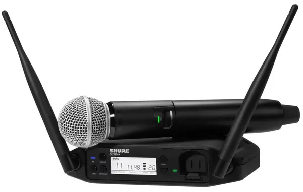 Sistem de microfon wireless Shure - GLXD24+/SM58, negru