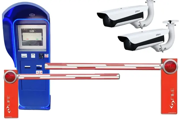 Sistem de parcare cu plata, complet, 2 bariere, 2 camere, terminal de plata, software de gestiune, CTSPARK4