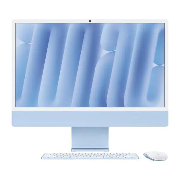 Sistem Desktop PC All-In-One Apple iMac 24", Retina 4.5 K, Apple M4 10‑core CPU and 10-core GPU, 24GB RAM, SSD 1TB, macOS Sequoia, INT KB, Blue