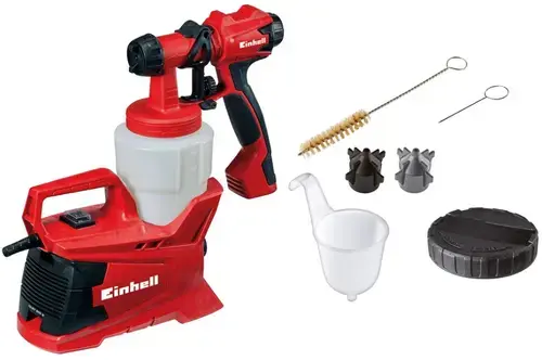 Sistem electric de pulverizat vopsea Einhell TC-SY 600 S, 600 W, debit 1000 ml/min, vas 800 ml, furtun 1.8 m