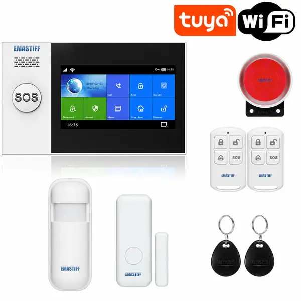 Sistem inteligent de alarmă la domiciliu WiFi/GSM, compatibil Tuya, eMastiff