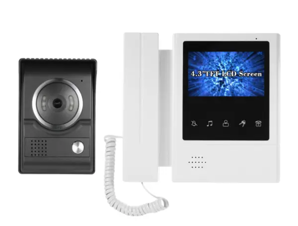 Sistem Interfon Sonerie video Ecran LCD Wireless Alb