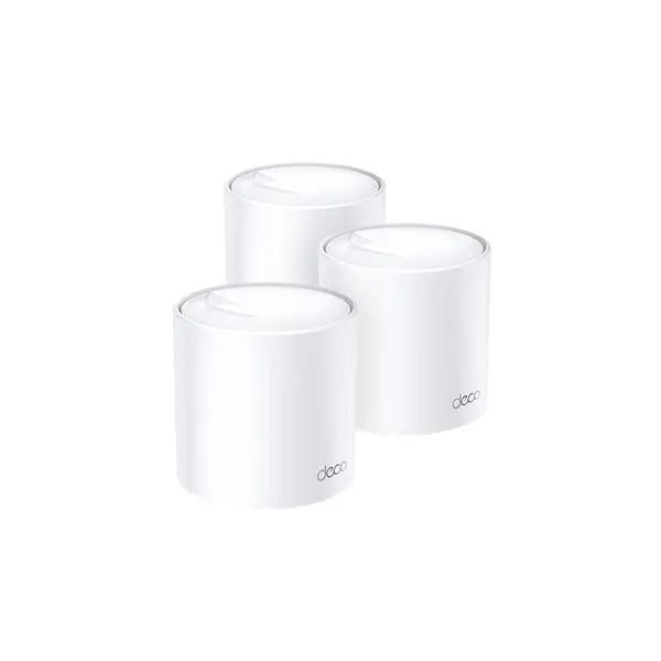 Sistem Mesh Gigabit Dual-Band TP-Link DECO X60(3-PACK), 2 porturi, 2.4/5.0 GHz, 2402 Mbps, 650 M, WiFi6
