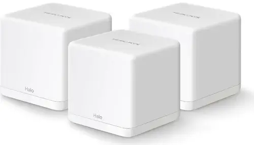 Sistem Mesh Wi-Fi Mercusys Halo H30G, AC1300, Dual-Band, MU-MIMO, Seamless Roaming, Control Parental, cu acoperire pentru intreaga casa, 3 buc (Alb)
