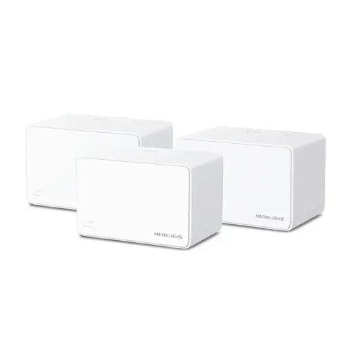 Sistem Mesh Wi-Fi Mercusys Halo H80X(3-pack), AX3000, Wi-Fi 6, Dual Band Gigabit, Acoperire pentru întreaga casă, Seamless Roaming, Control Parental