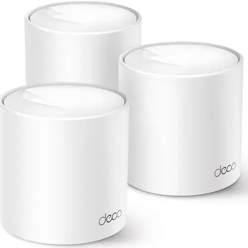 Sistem Mesh Wi-Fi TP-Link Deco X10 (3-pack), AX1500, Dual-Band Wi-Fi 6, cu acoperire completa pentru casa, Seamless Roaming, Self-Healing, Adaptive Path, Antivirus, Control Parental si Control Vocal (Alb)