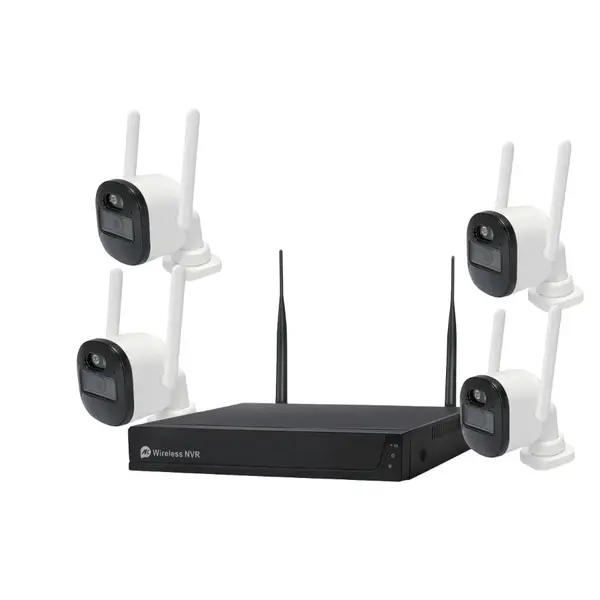 Sistem performant de supraveghere video ANNKE N58WHD+DM*4, NVR 4 canale WiFi, 4 camere interior/exterior 5MP, Ultra HD/2k+, vedere nocturna IR, rezistent la intemperii