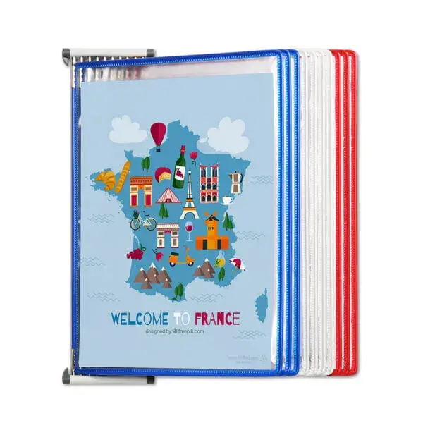 Sistem prezentare perete 10 display-uri A4 culori 3 culori Tarifold Sistem prezentare perete 10 display-uri A4 culori 3 culori Tarifold