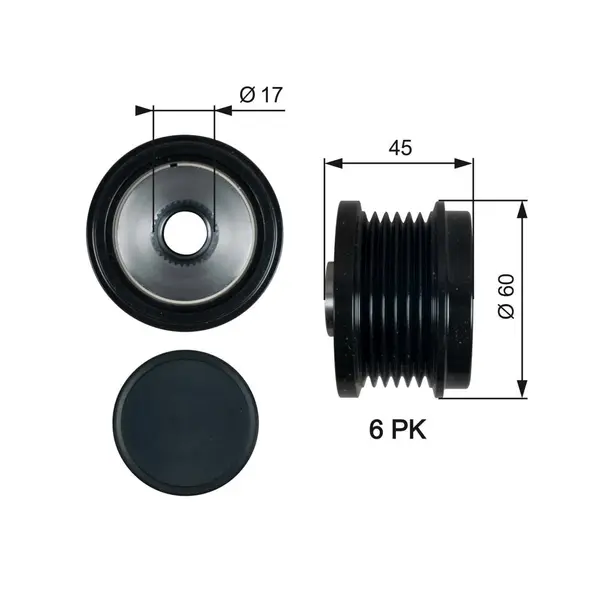 Sistem roata libera, generator GATES OAP7155