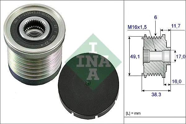 Sistem roata libera, generator Schaeffler INA 535 0030 10