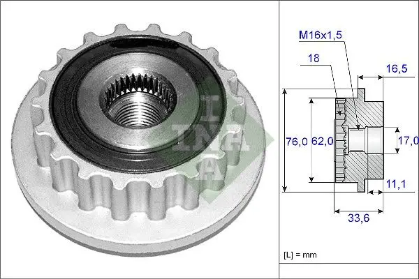 Sistem roata libera, generator Schaeffler INA 535 0118 10