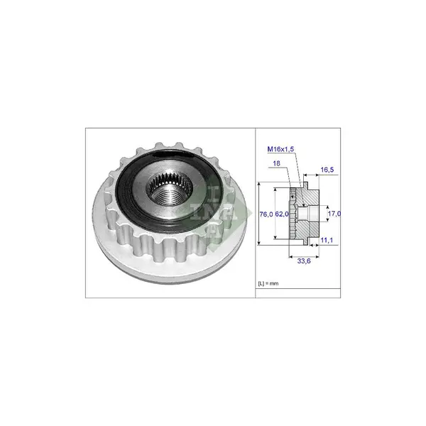 Sistem roata libera, generator Schaeffler INA 535 0118 10