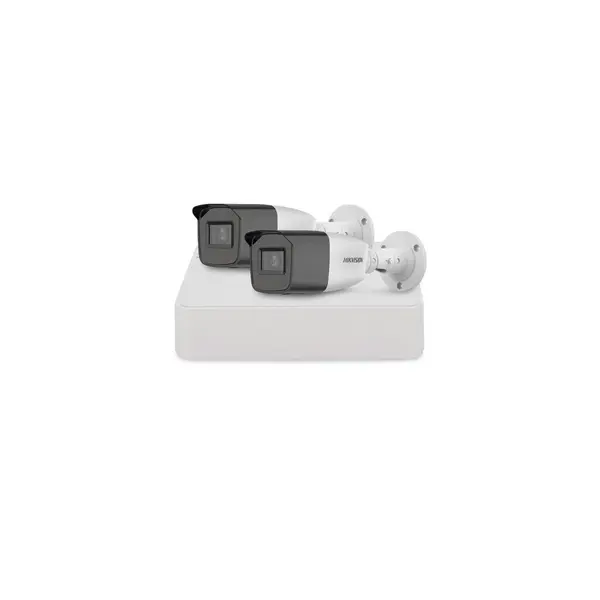 Sistem supraveghere exterior basic HikVision, 2 camere, 2 MP, IR 40 m, 2.7 - 13.5 mm, zoom manual