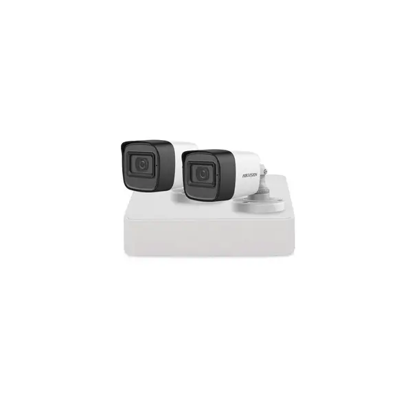 Sistem supraveghere exterior basic HikVision, 2 camere, 2 MP, IR 30 m, 2.8 mm, microfon