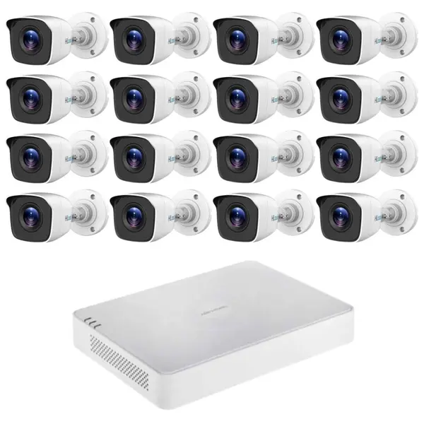 Sistem supraveghere Hilook, 16 camere 2MP, Vizualizare pe mobil, Infrarosu 20m, Cautare inteligenta, DVR 16 canale 2MP