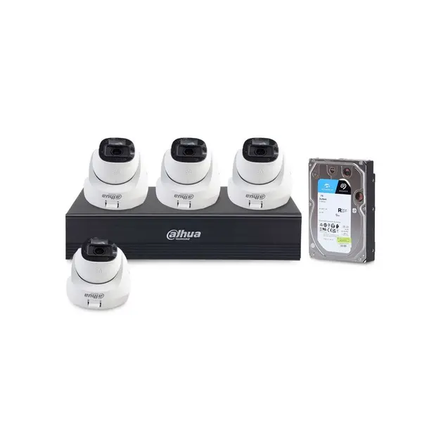 Sistem supraveghere interior Dahua DH-4INTIR20-2MP-1TB, 4 camere, 2 MP, 2.8 mm, IR 20 m, HDD 1 TB