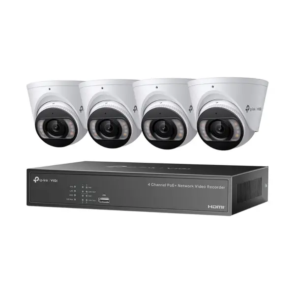 Sistem supraveghere interior IP TP-Link VIGI NK4P-T4425-2T, 4 camere 4 MP, IR/lumina alba 30 m, HDD 2TB