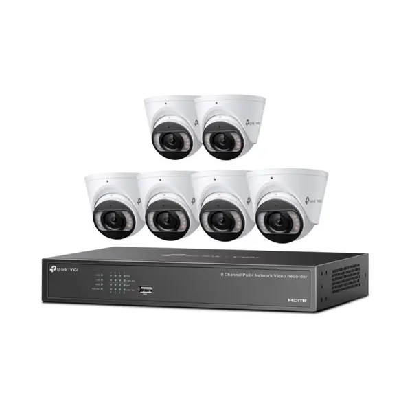 Sistem supraveghere interior IP TP-Link VIGI NK8MP-T6425-2T, 6 camere, 4 MP, IR/lumina alba 30 m, PoE+, HDD 2 TB