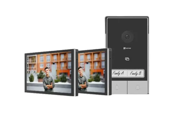 Sistem videointerfon HP7 2-Family Kit, 2K, 2 fire, ecran tactil 7 inch x2, Wi-Fi 6 dual band, RFID, detectie AI, CS-HP7 (3MP2-Family Kit)